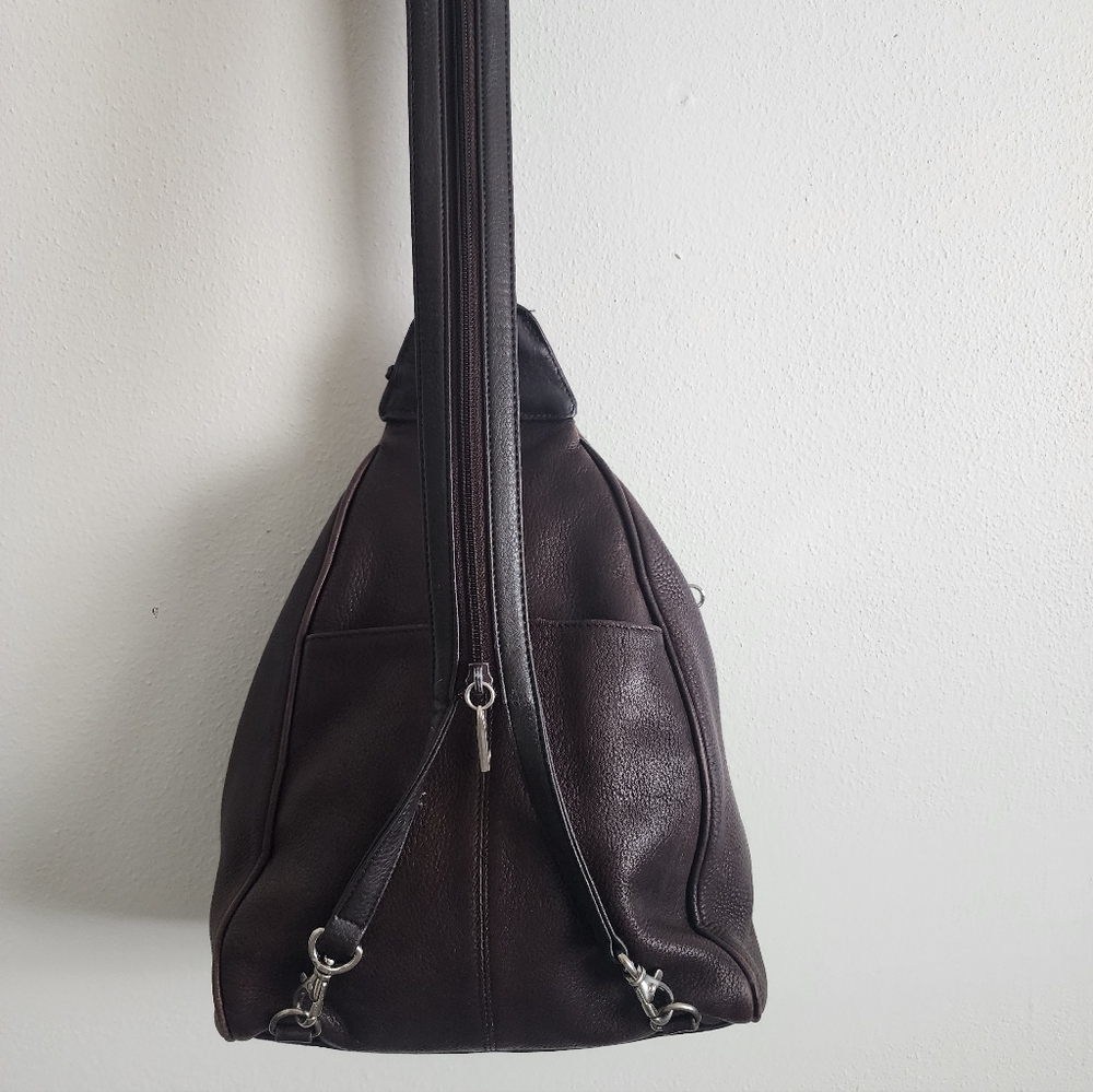 Nine West 90s Dark Academia Grunge Genuine Pebbled Leather Convertible Mini Bag - Picture 11 of 17